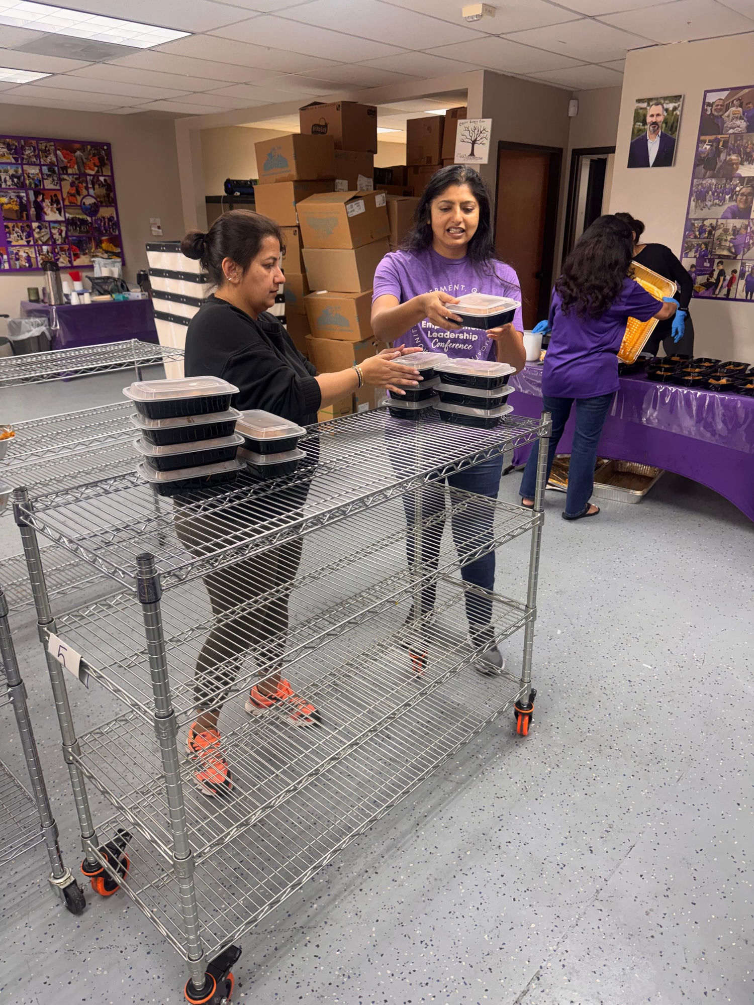 Volunteers organizing deliveries